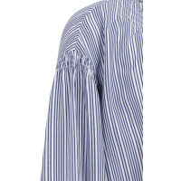 YAYA Striped blouse with shirring navy blazer dessin