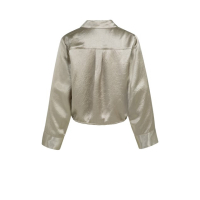 YAYA Crinkle blouse with drawstring crockery brown