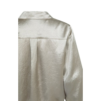 YAYA Crinkle blouse with drawstring crockery brown