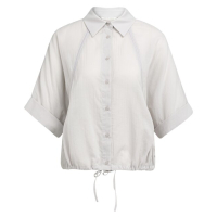 YAYA Vleermuismouw blouse met gevlochten detail alabaster gray