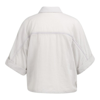 YAYA Vleermuismouw blouse met gevlochten detail alabaster gray