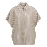 YAYA Gestreepte blouse met korte mouwen safari brown