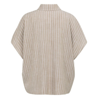 YAYA Gestreepte blouse met korte mouwen safari brown