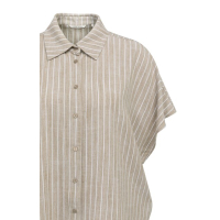 YAYA Gestreepte blouse met korte mouwen safari brown