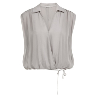 YAYA Mouwloze blouse met strikdetail storm cloud grey