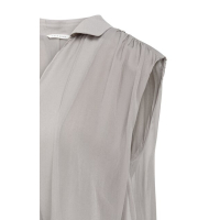 YAYA Mouwloze blouse met strikdetail storm cloud grey