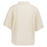 YAYA Jacquard blouse met korte mouwen beige