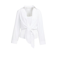 YAYA Twinset geknoopte blouse en singlet pure white