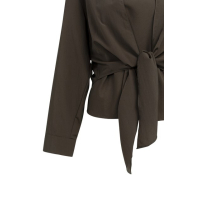 YAYA Twinset met geknoopte blouse en singlet delicioso brown