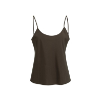 YAYA Twinset met geknoopte blouse en singlet delicioso brown