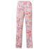 YAYA Printed satin wide leg trousers, flamingo plume pink dessin