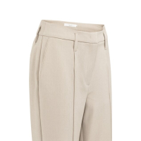 YAYA Trousers with waistband detail oxford tan brown melange