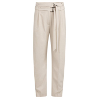 YAYA Trousers with double belt kit beige