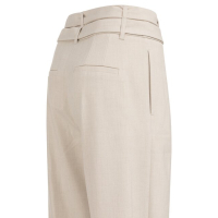 YAYA Trousers with double belt kit beige