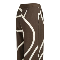 YAYA Woven printed wide leg trousers chocolate dessin