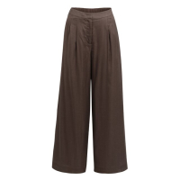 YAYA Wijde broek met deels elastische taille aubergine purple