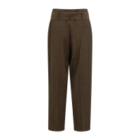 YAYA High-waist rechte broek met sjaalriem detail delicioso brown