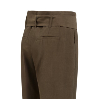 YAYA High-waist rechte broek met sjaalriem detail delicioso brown