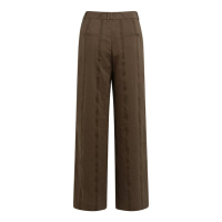 YAYA Wijde broek met krijtstreep en satijnen detail slate black brown dessin