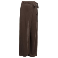 YAYA Jerseybroek met wijd model en wikkellook aubergine purple