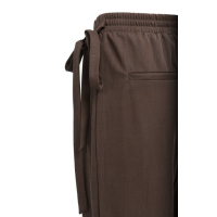 YAYA Jerseybroek met wijd model en wikkellook aubergine purple