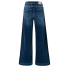 YAYA high waist wide denim w. tape - L30, dark blue denim