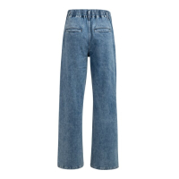 YAYA Loose fit worker straight denim mid blue denim