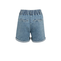 YAYA Loose fit worker shorts mid blue denim