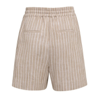 YAYA Gestreepte short met elastische taille safari brown dessin