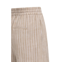 YAYA Gestreepte short met elastische taille safari brown dessin