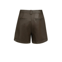 YAYA Gecoate geweven high-waist short delicioso brown