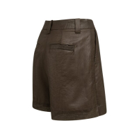 YAYA Gecoate geweven high-waist short delicioso brown