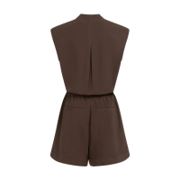 YAYA Woven sleeveless playsuit chocolate brown