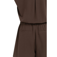 YAYA Woven sleeveless playsuit chocolate brown