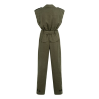 YAYA Linen mix woven jumpsuit army green