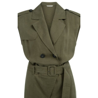 YAYA Linen mix woven jumpsuit army green