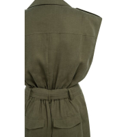 YAYA Linen mix woven jumpsuit army green