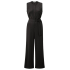 YAYA Jersey sleeveless jumpsuit with placket detail, washed black