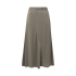 YAYA Satin aline midi skirt, clay pebble grey