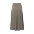 YAYA Satin aline midi skirt, clay pebble grey