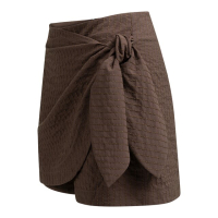 YAYA Gestreepte rok met wikkellook aubergine purple dessin