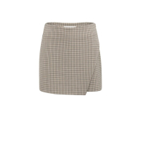 YAYA Geruite minirok met faux overslag beige dessin