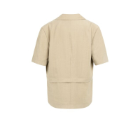 YAYA Woven shortsleeve blazer with crockery brown