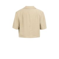 YAYA Woven shortsleeve blazer with crockery brown