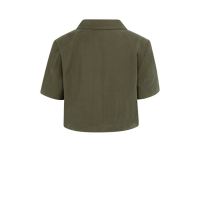 YAYA Woven shortsleeve blazer with armygreen