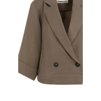 YAYA Woven loose fit blazer jacket washed brown