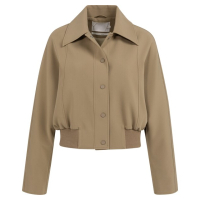 YAYA Short jacket with ribbed hem khaki green