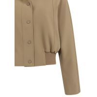 YAYA Short jacket with ribbed hem khaki green