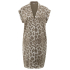 YAYA Printed midi dress with belt, milk brown dessin