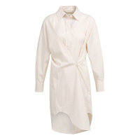 YAYA Jurk met knoopdetails semolina brown dessin
